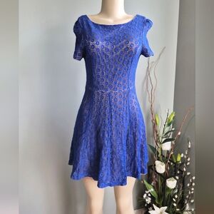 Magic Royal blue lace mini dress Size M